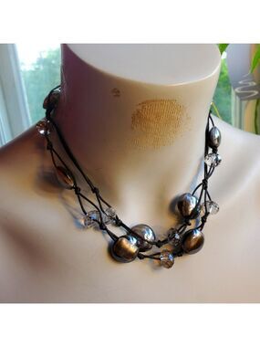 Vintage Glass Crystal Bead Necklace
